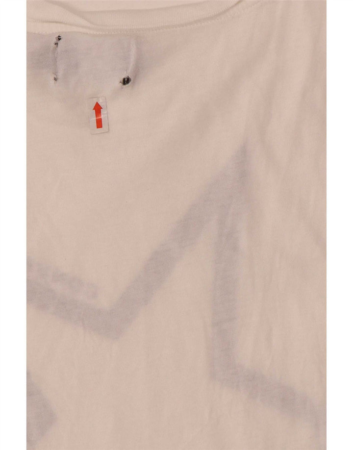 Camiseta feminina Converse com estampa gráfica UK 14 grande algodão branco