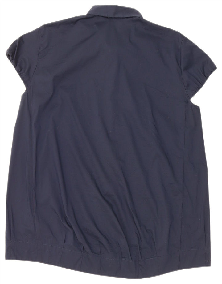 Blusa feminina de manga curta Henry s IT 44 azul marinho médio