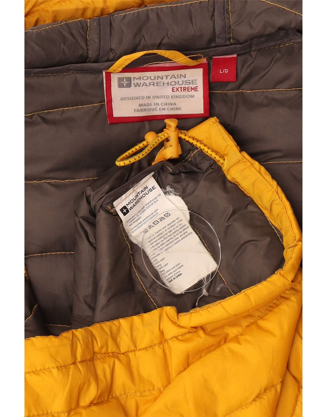 Jaqueta acolchoada com capuz masculina Mountain Warehouse Reino Unido 40 grande nylon amarelo