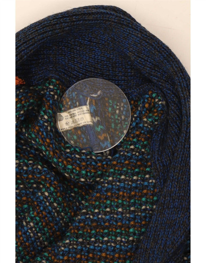 Suéter cardigã masculino Missoni de lã listrada multicolorida média