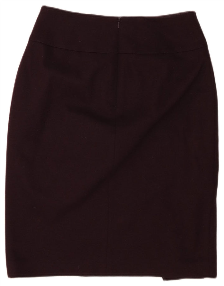 Saia lápis feminina Hobbs UK 10 pequena W28 poliéster roxo