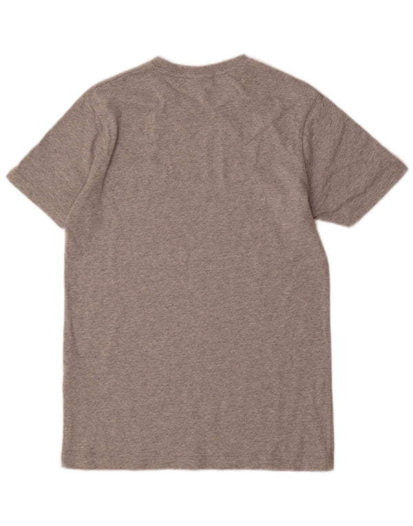 Ellesse Camiseta masculina gráfica top pequeno algodão manchado cinza
