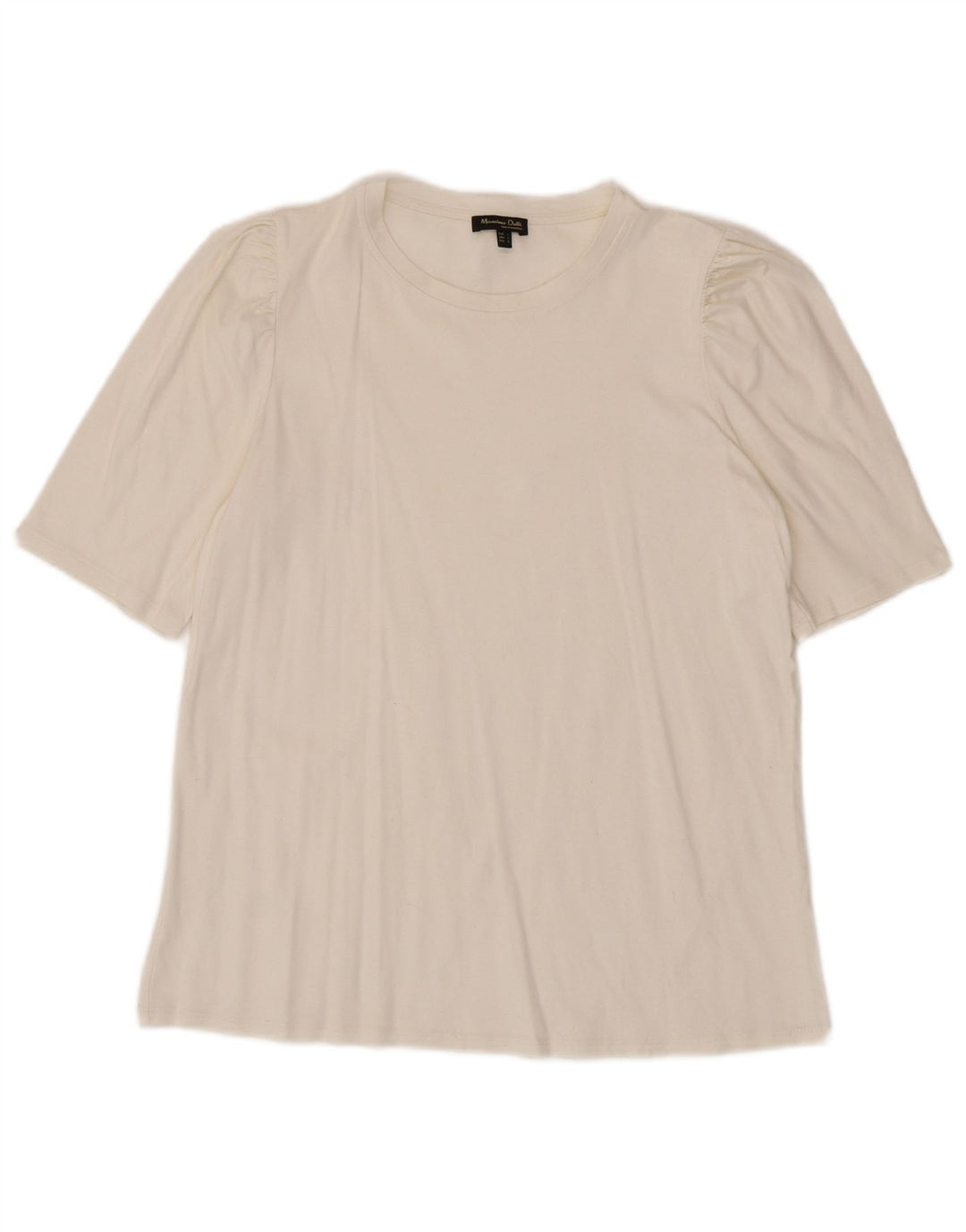Camiseta feminina Massimo Dutti UK 14 grande branca