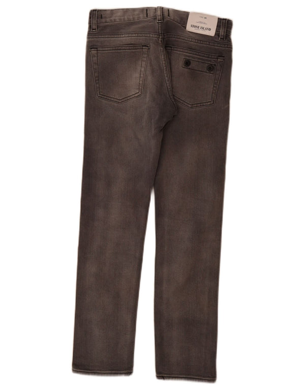 Stone Island Boys Jeans Slim 7-8 Anos W24 L25 Algodão Cinza