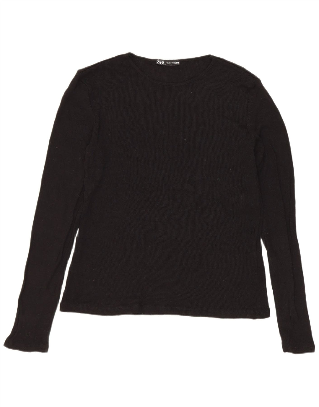 Suéter feminino ZARA com gola canoa Reino Unido 12 viscose preta média