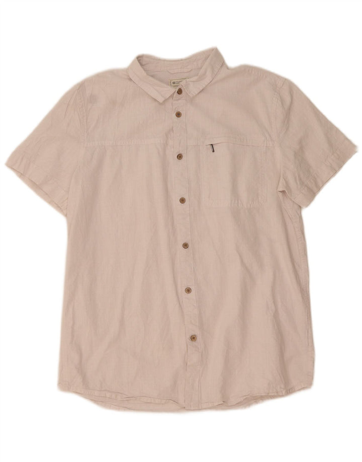 Camisa masculina de manga curta Mountain Warehouse grande algodão branco