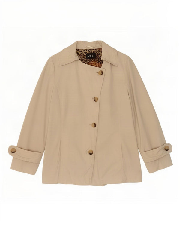 Marks & Spencer Womens Per Una Trench Coat UK 14 Large Beige Cotton
