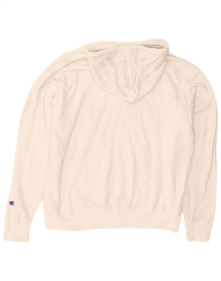 CHAMPION Suéter com capuz gráfico masculino grande algodão branco