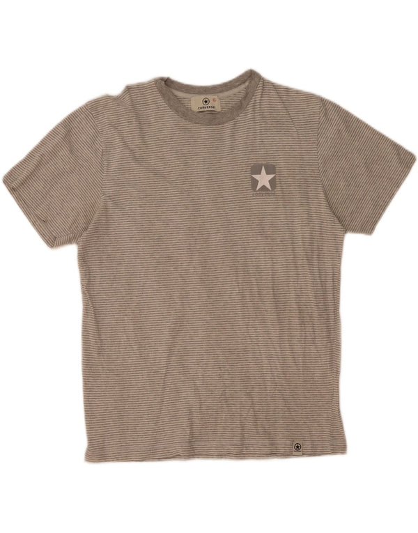Camiseta masculina Converse Top XL cinza listrado algodão