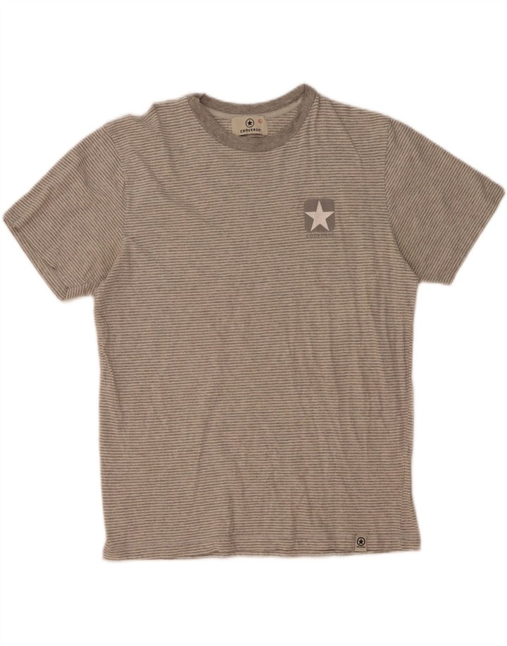 Camiseta masculina Converse Top XL cinza listrado algodão