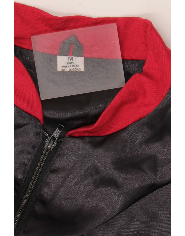 Jaqueta bomber masculina vintage UK 38 poliamida colorblock preta média