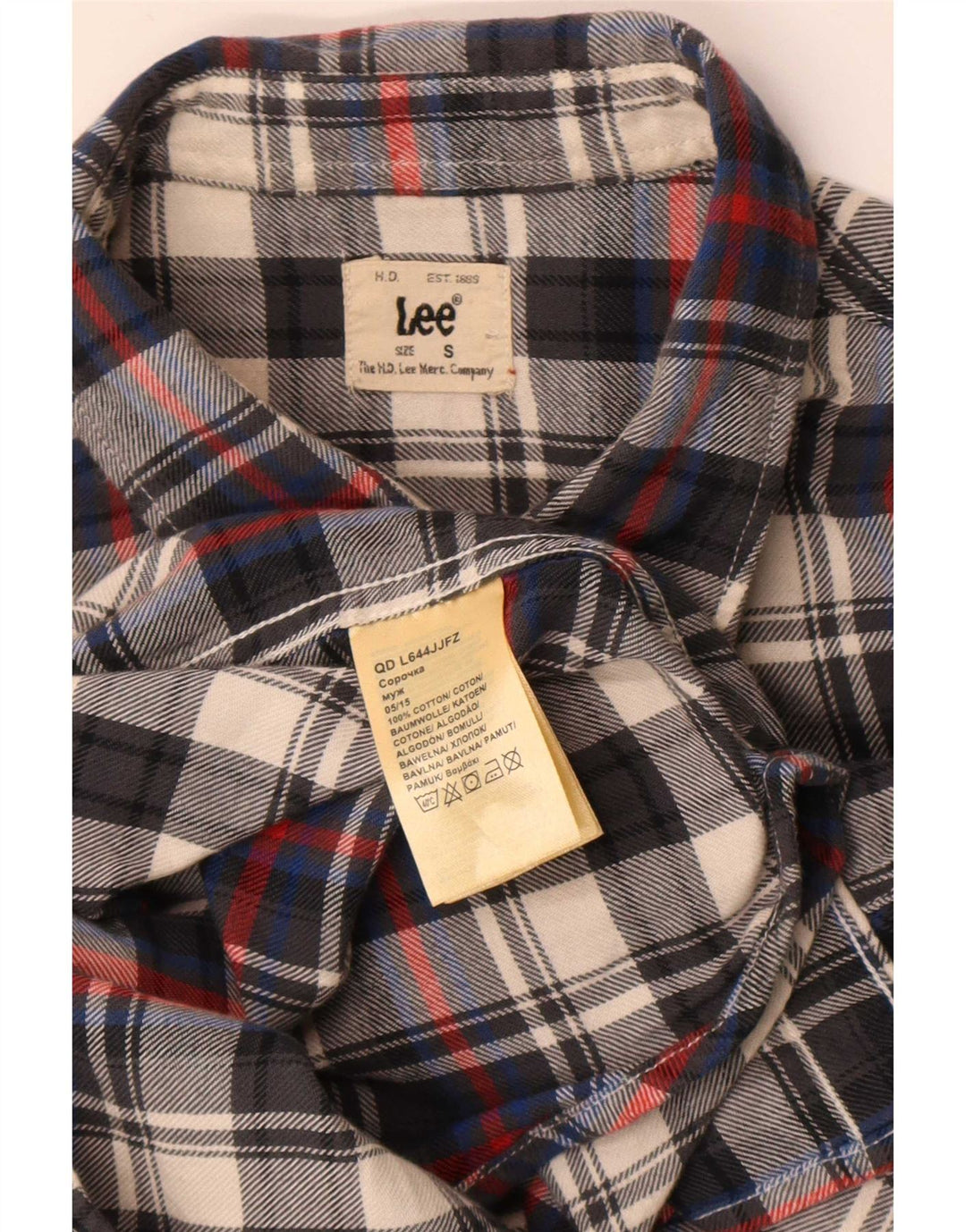 Camisa masculina de flanela Lee pequena de algodão xadrez multicolorido