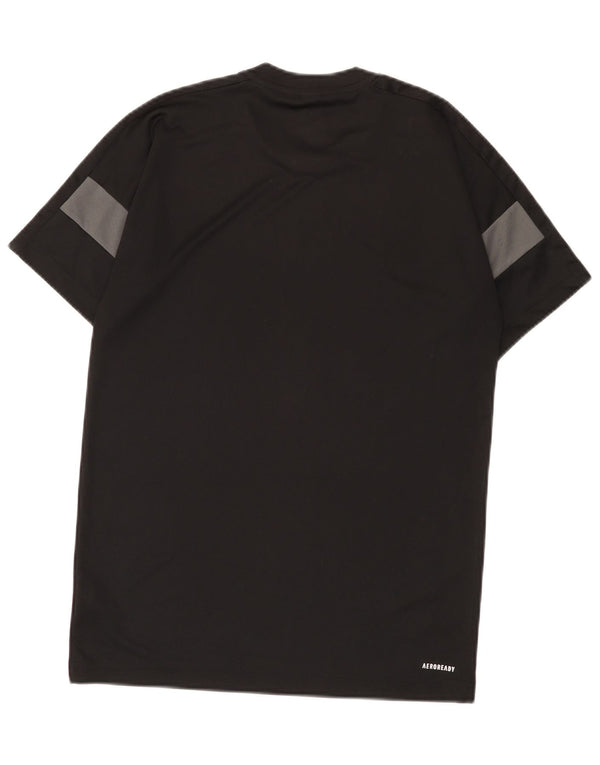 Adidas Mens Aeroready Camiseta Top Pequeno Preto Colorblock Poliéster
