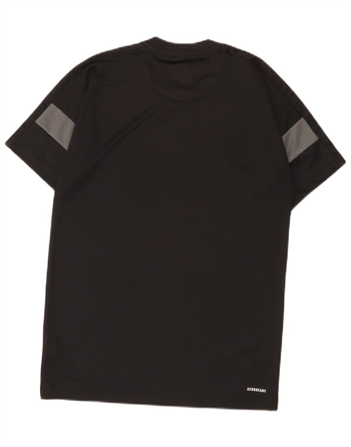 Adidas Mens Aeroready Camiseta Top Pequeno Preto Colorblock Poliéster