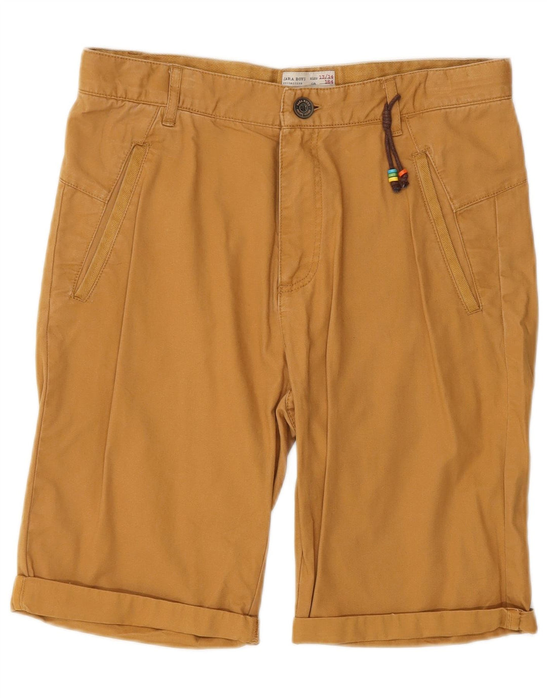Zara Boys Cargo Shorts 13-14 anos W28 algodão marrom