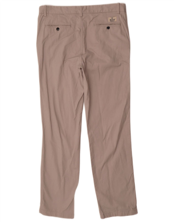 Calça chino reta masculina Avirex W34 L31 cinza