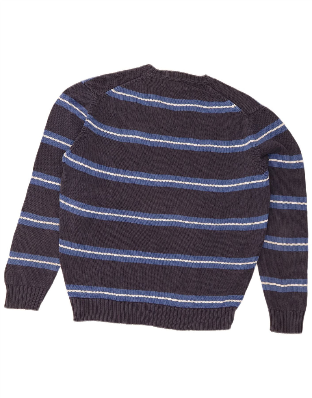 Suéter masculino Zara com decote em V grande listrado cinza