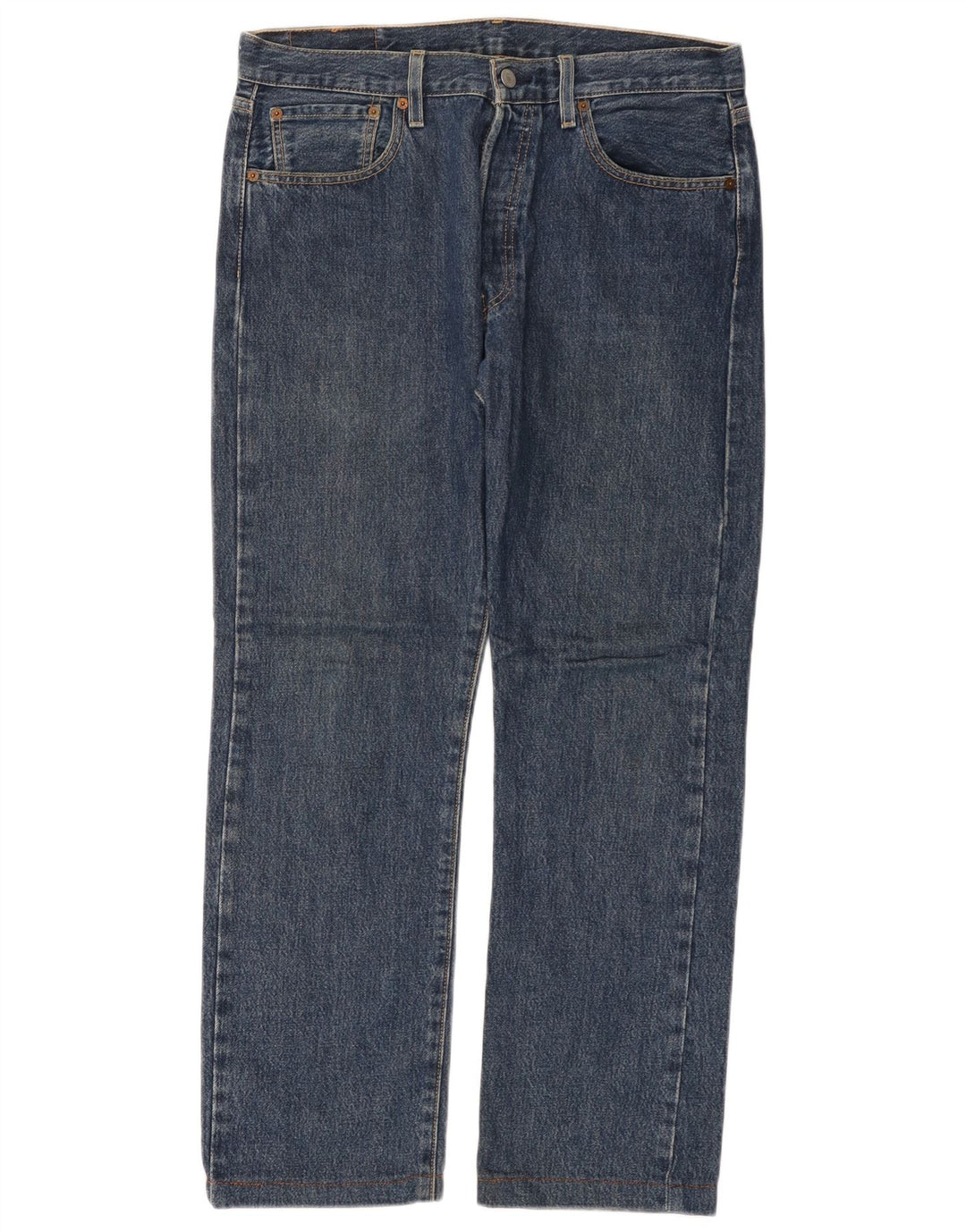 LEVI'S Masculino 501 Straight Jeans W32 L29 Azul Algodão