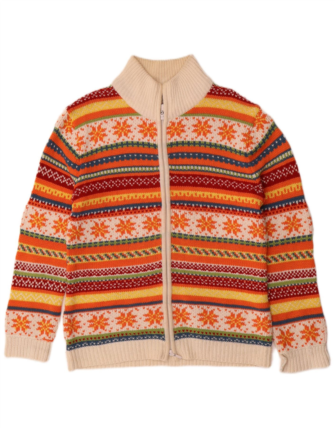 Suéter cardigã feminino TCM UK 14/16 grande multicolorido Fair Isle