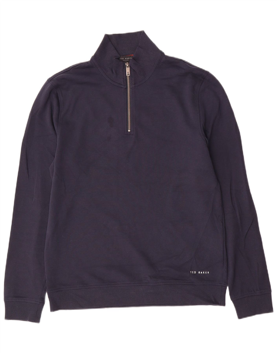 Suéter masculino Ted Baker com zíper e gola tamanho 3 médio azul marinho algodão