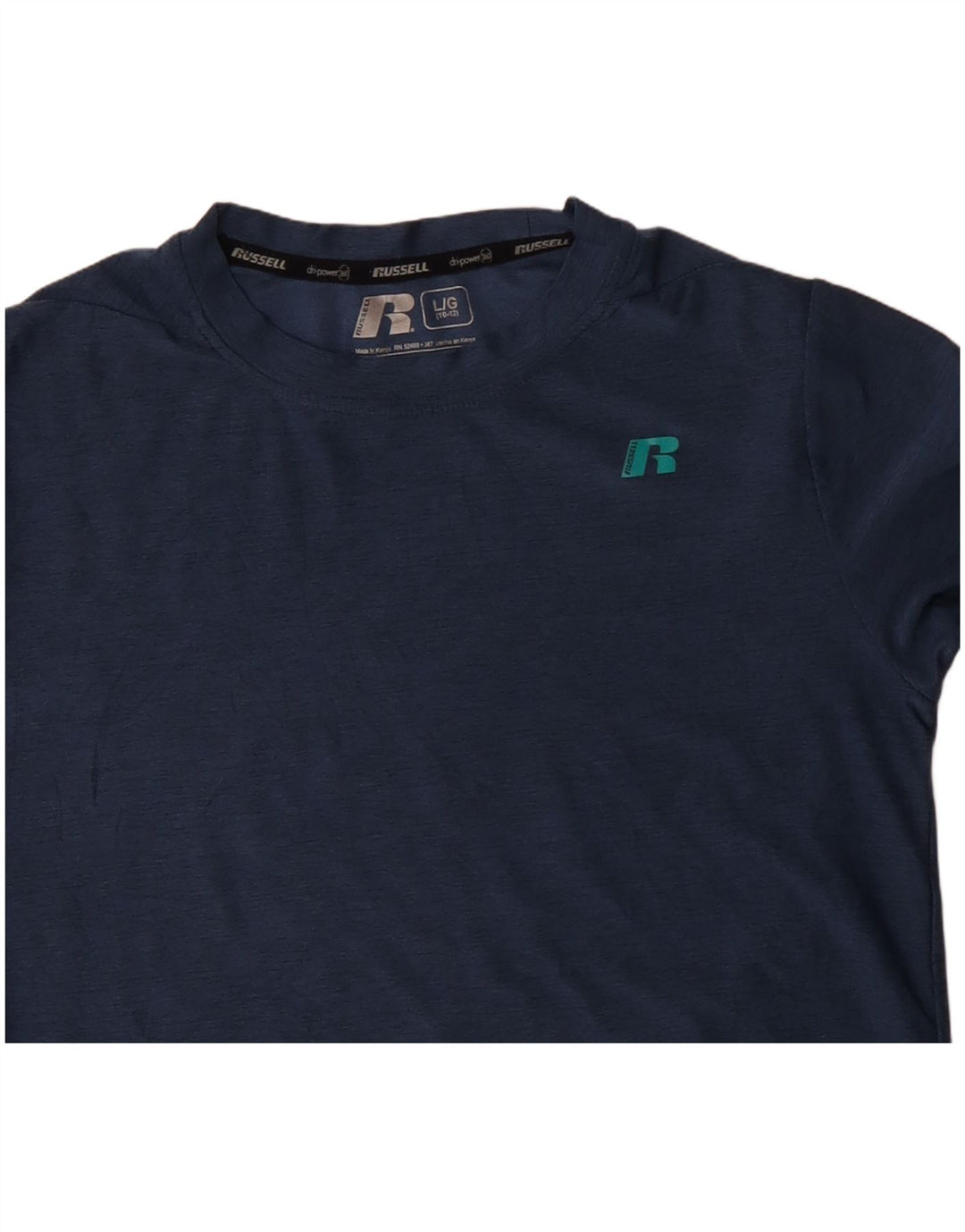 Russell Athletic Boys Top manga comprida 10-11 anos grande azul marinho poliéster