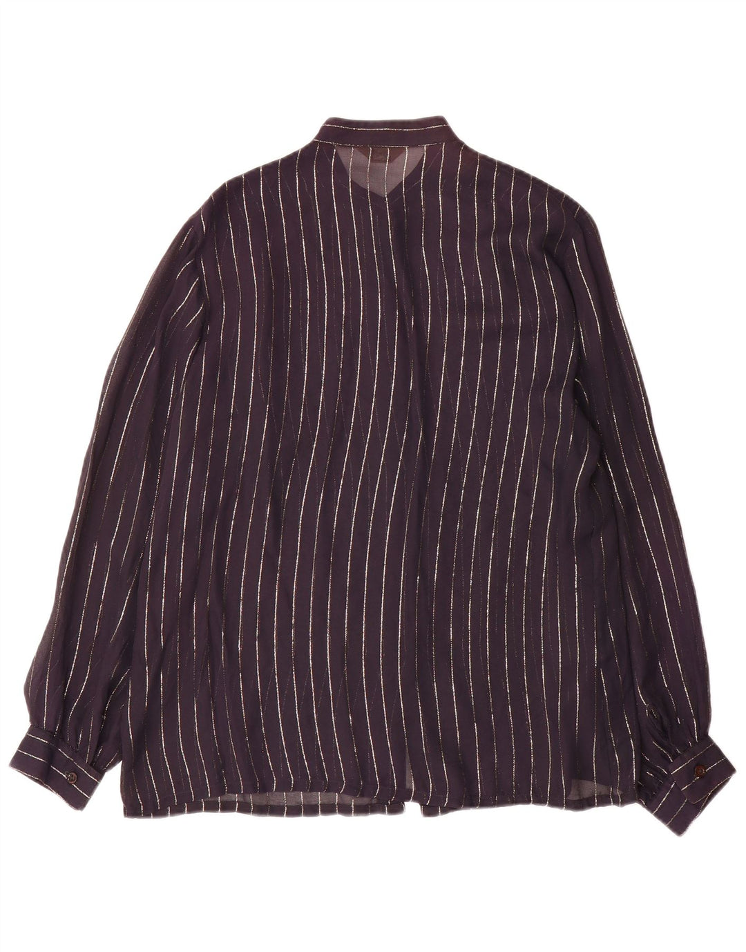 Blusa feminina vintage IT 46 grande risca de giz azul marinho