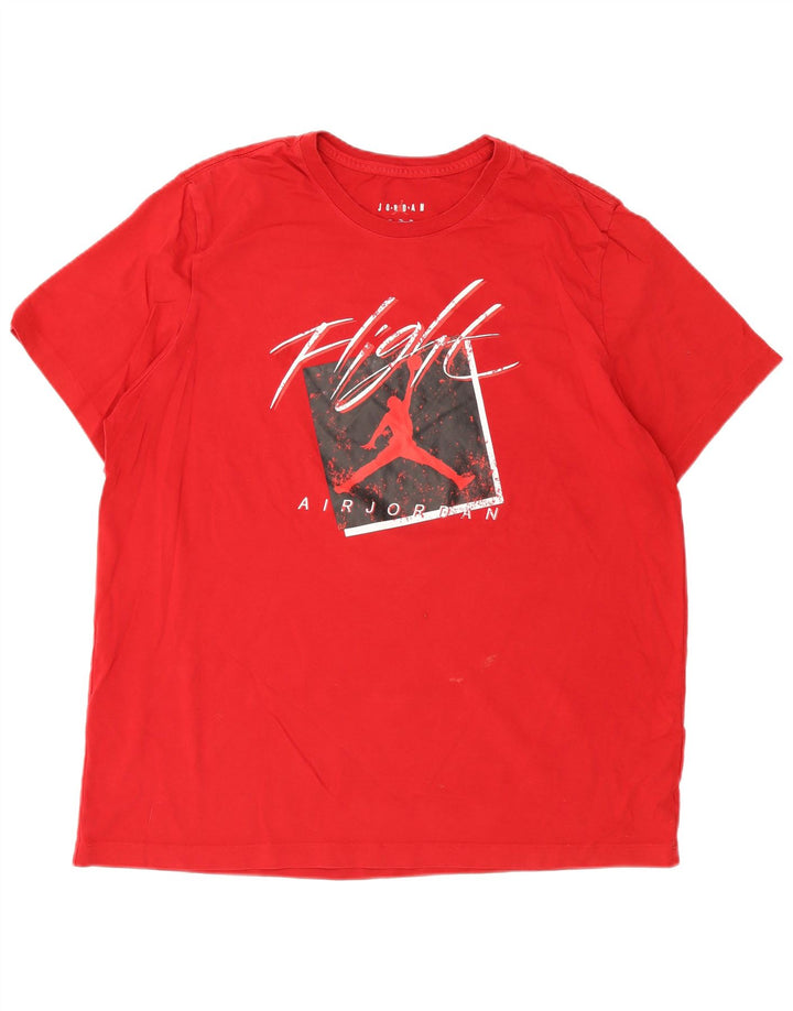 Camiseta gráfica masculina Jordan Top 2XL algodão vermelho