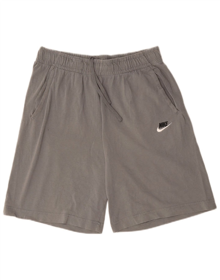 Shorts esportivos masculinos Nike médio cinza algodão