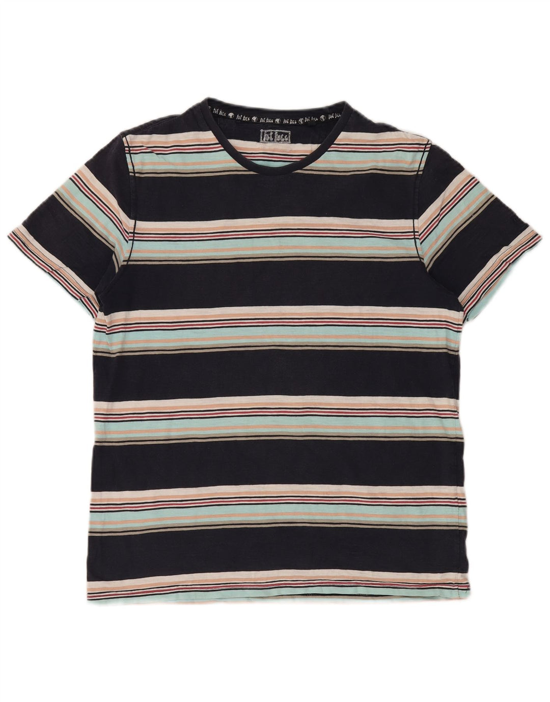 Camiseta masculina FAT FACE Top médio de algodão listrado preto