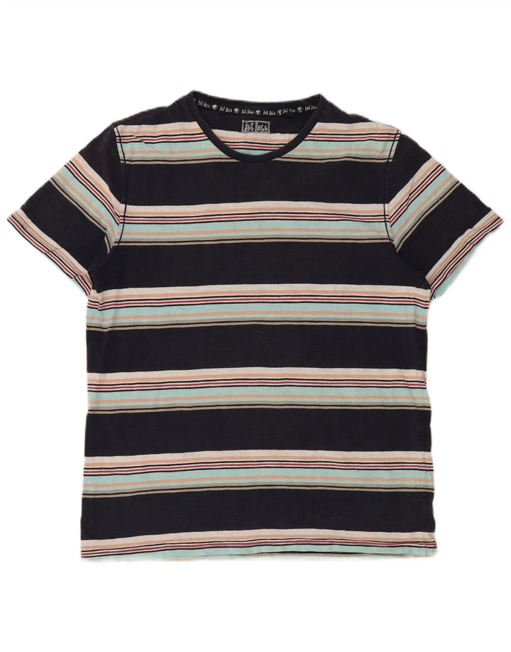 Camiseta masculina FAT FACE Top médio de algodão listrado preto