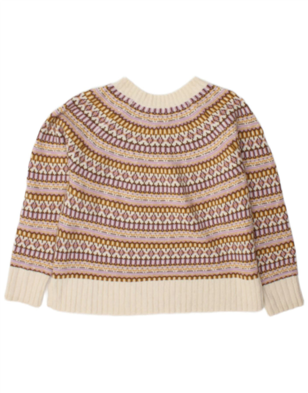 Suéter feminino Fat Face com gola canoa UK 12 médio multicolorido