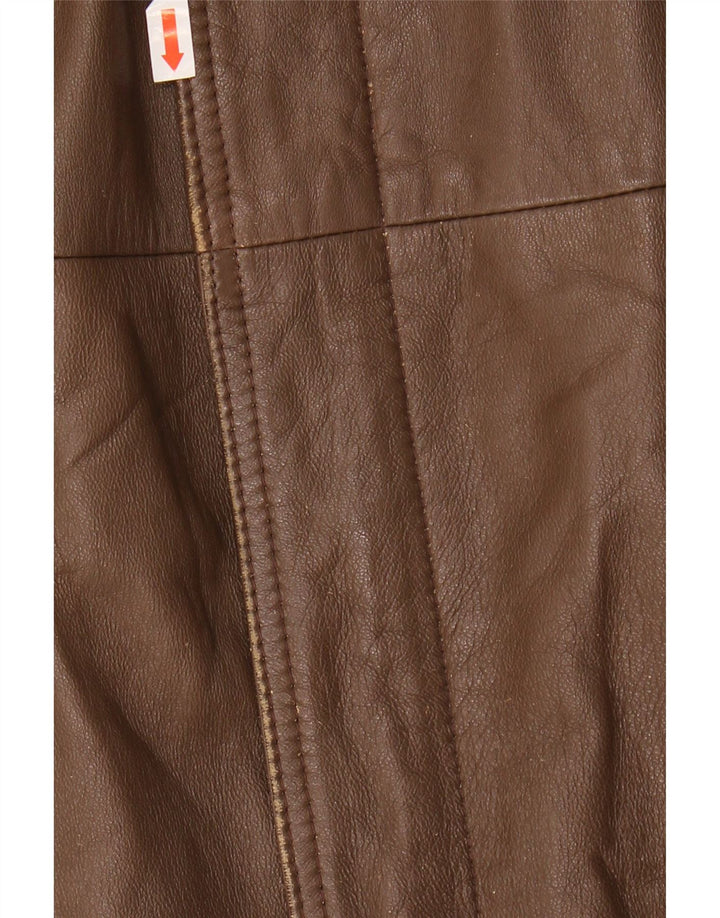 Jaqueta de couro masculina vintage IT 52 XL couro marrom