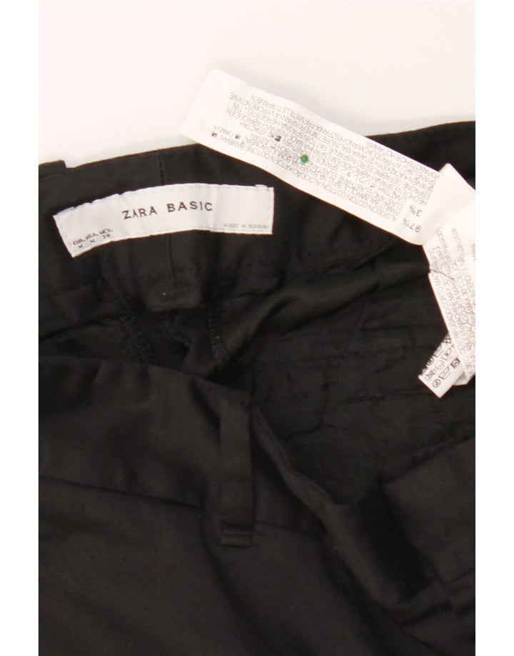 Zara Womens Chino Shorts Médio W28 Algodão Preto