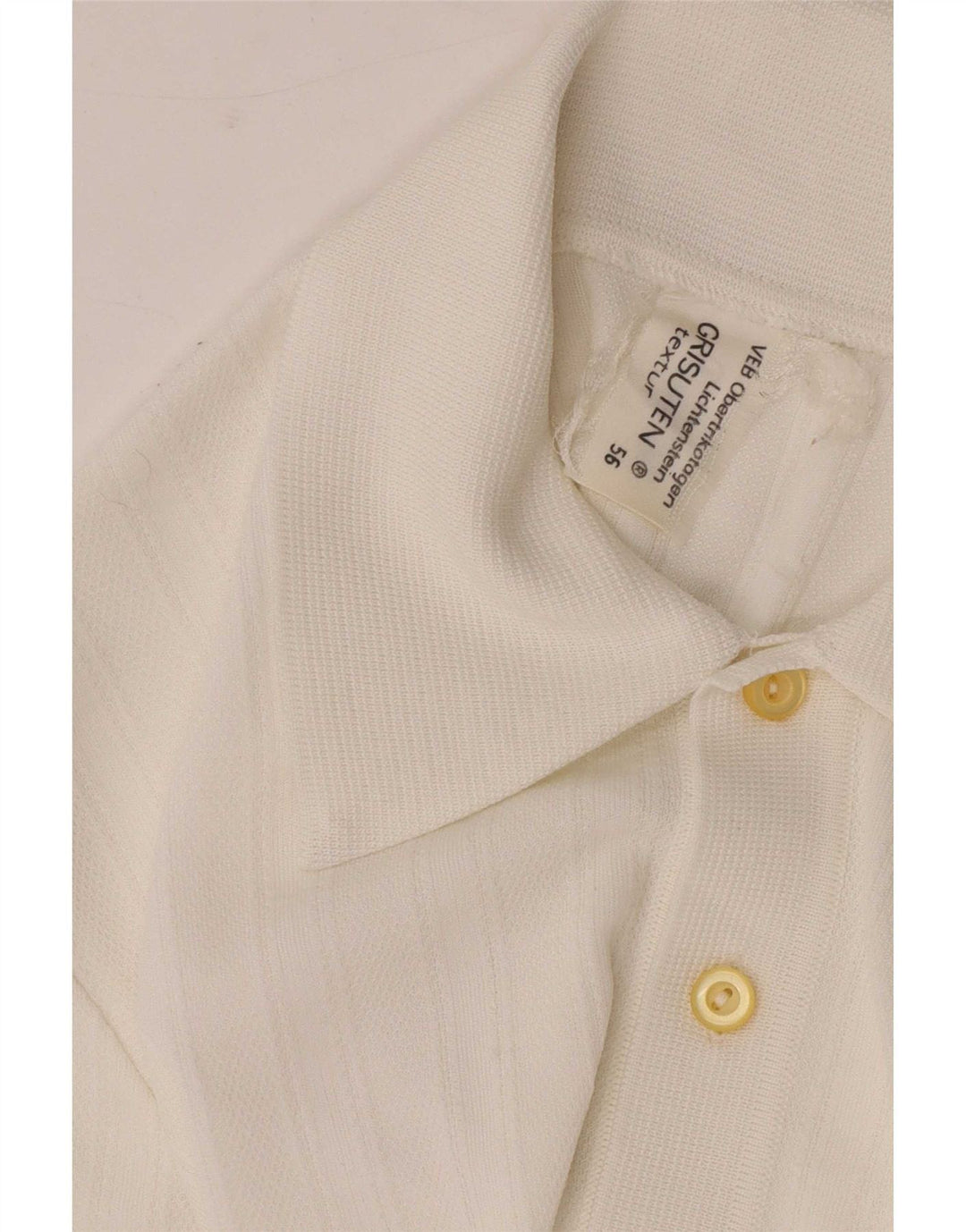 Camisa polo masculina vintage média branca sintética