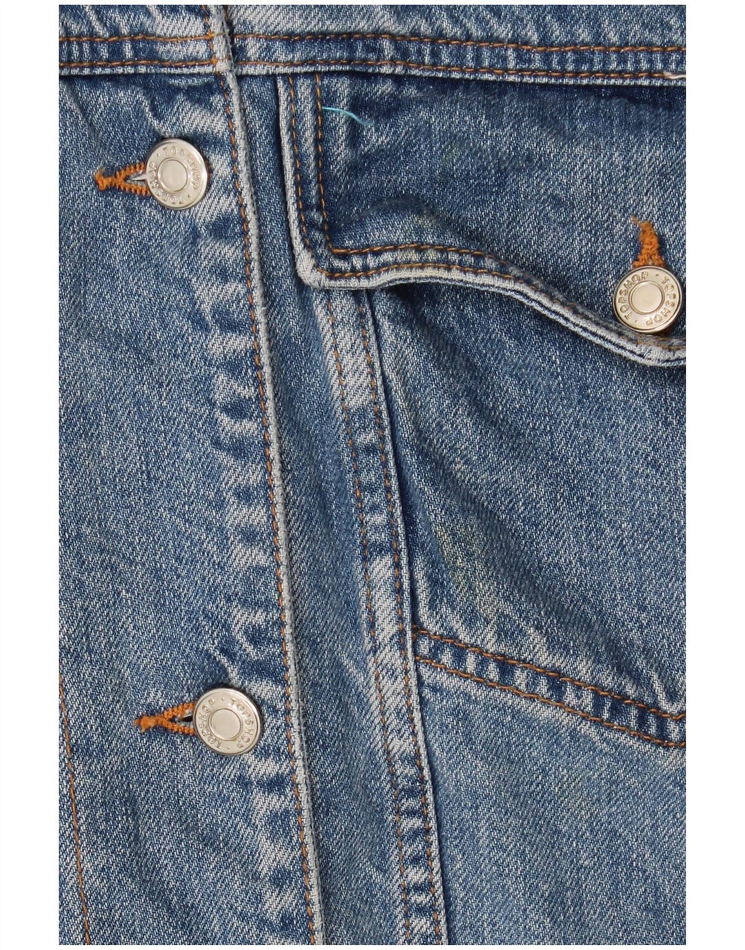Jaqueta feminina jeans grande Sherpa Topshop Reino Unido 10 algodão azul pequeno
