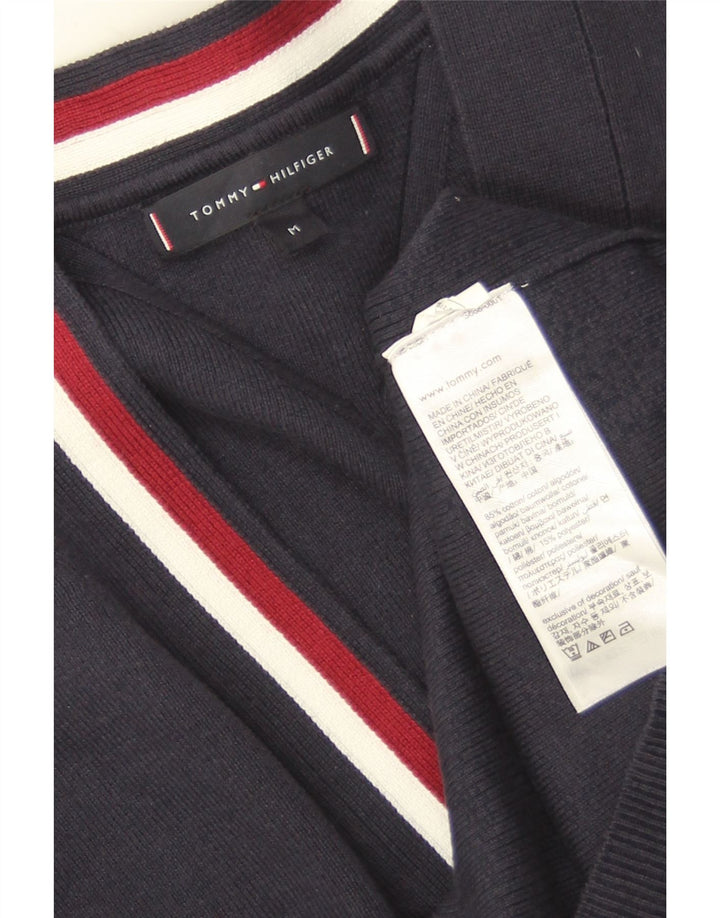 Suéter cardigã masculino Tommy Hilfiger médio algodão azul marinho