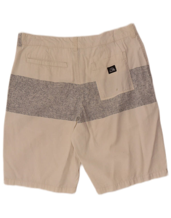 Quiksilver Mens Chino Shorts W28 Pequeno Bege Colourblock Algodão