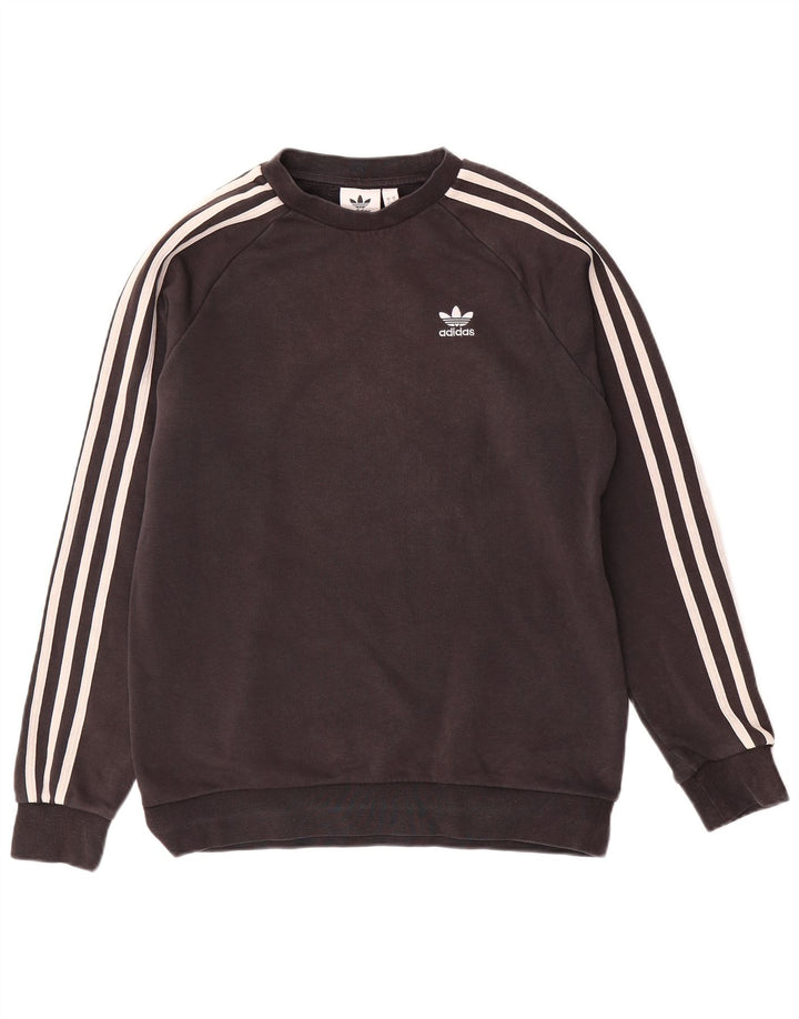 Adidas Mens Moletom Jumper Pequeno Algodão Preto