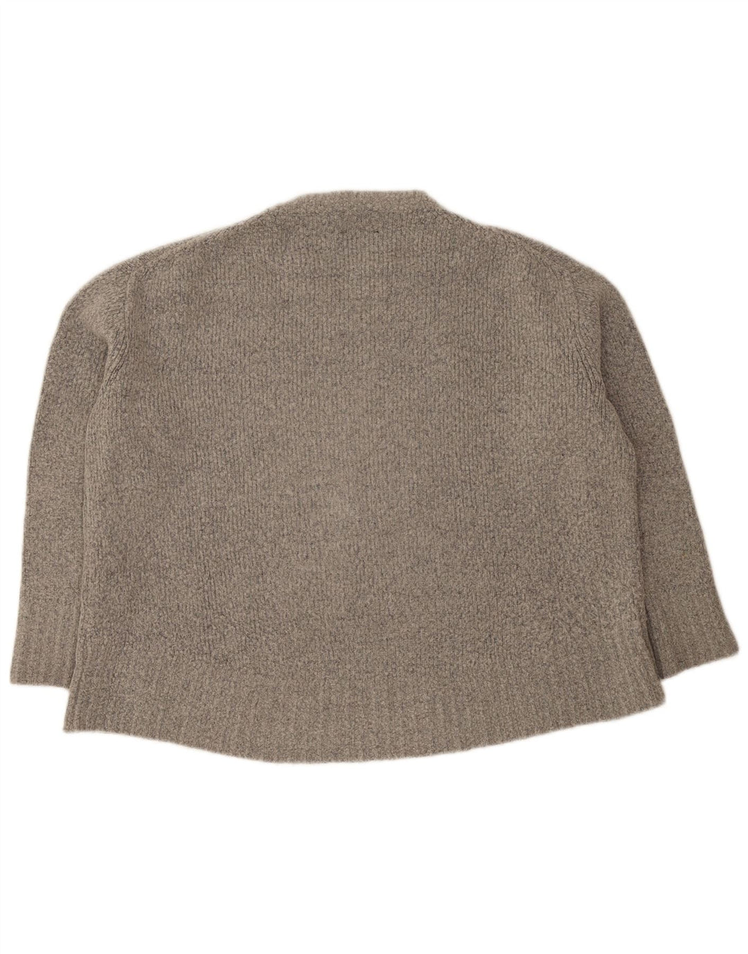 Zara Suéter feminino oversized com gola redonda Reino Unido 10 pequeno cinza acrílico