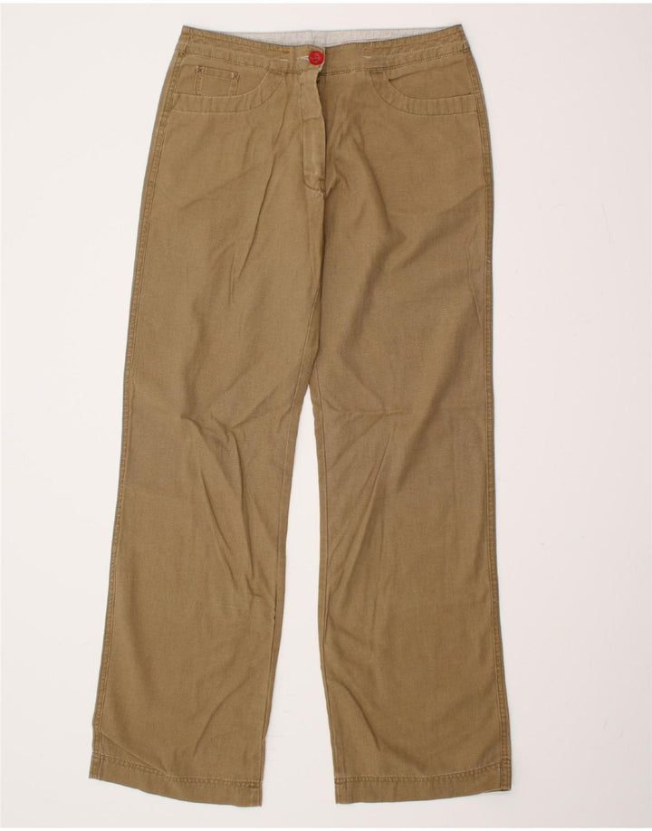 MURPHY & NYE Womens Straight Casual Trousers W31 L32 Brown Cotton Vintage Murphy & Nye and Second-Hand Murphy & Nye from Messina Hembry 