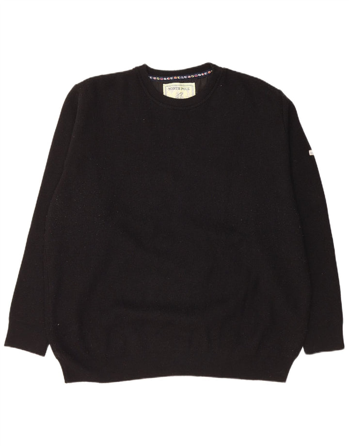 Suéter masculino com gola redonda NORTH POLE 2XL lã preta