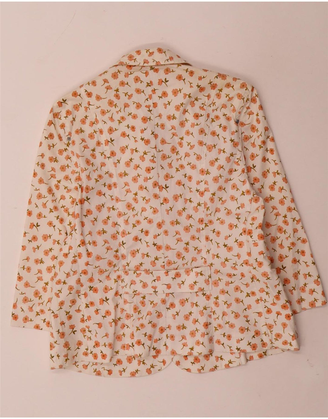 LUISA SPAGNOLI Jaqueta blazer feminina de 3 botões IT 44 médio branco floral