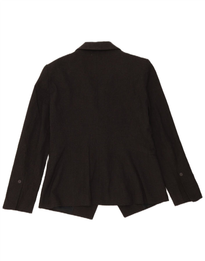 Jaqueta blazer feminina Zara com 1 botão Reino Unido 16 XL cinza poliéster