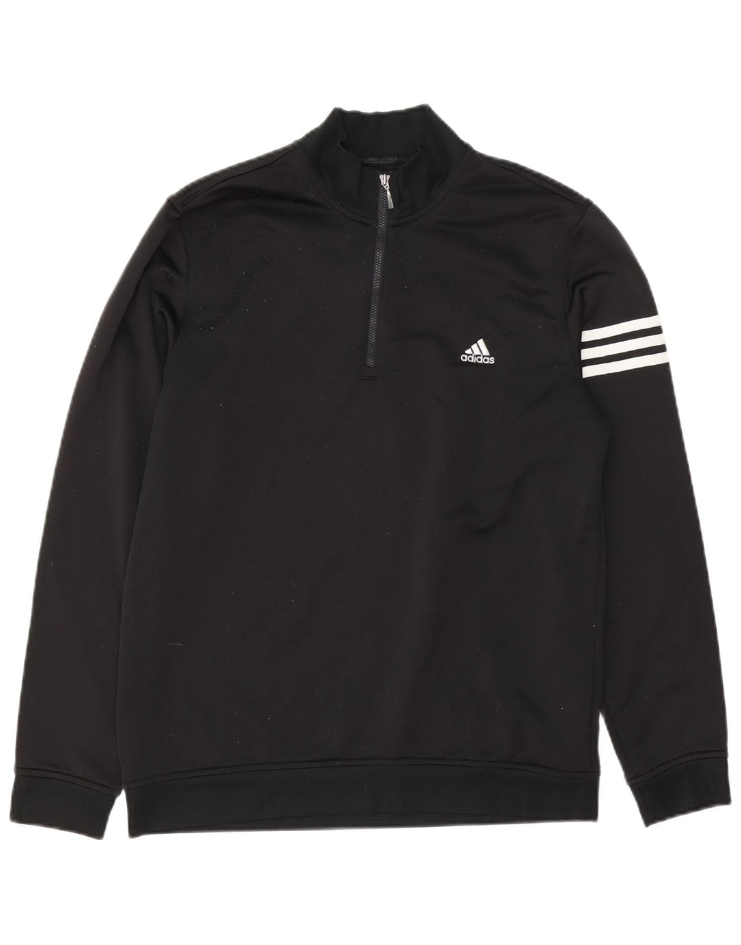 Adidas Mens Climalite Zip Neck Moletom Jumper Médio Preto Poliéster