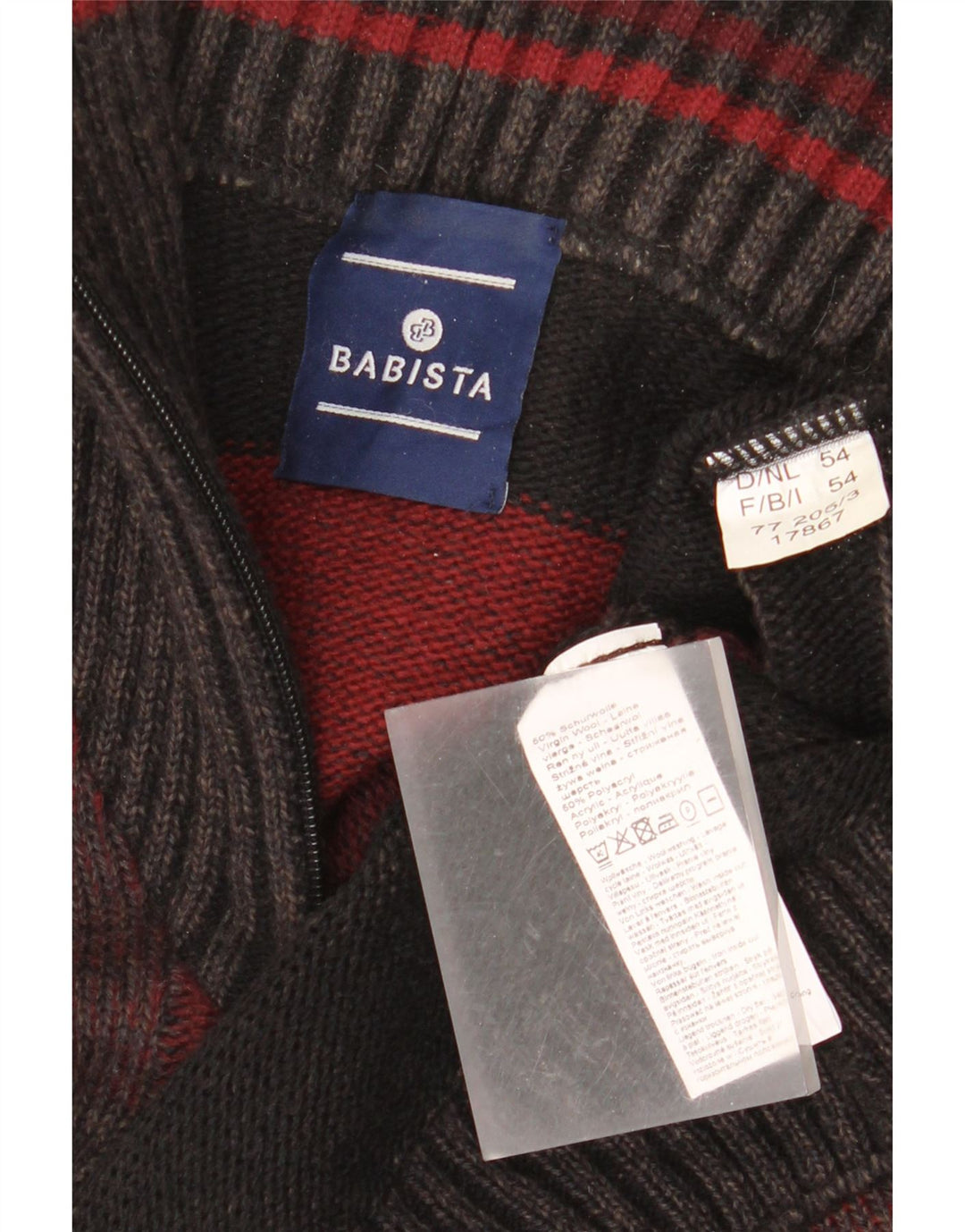 Suéter masculino BABISTA com zíper e gola IT 54 XL listrado multicolorido