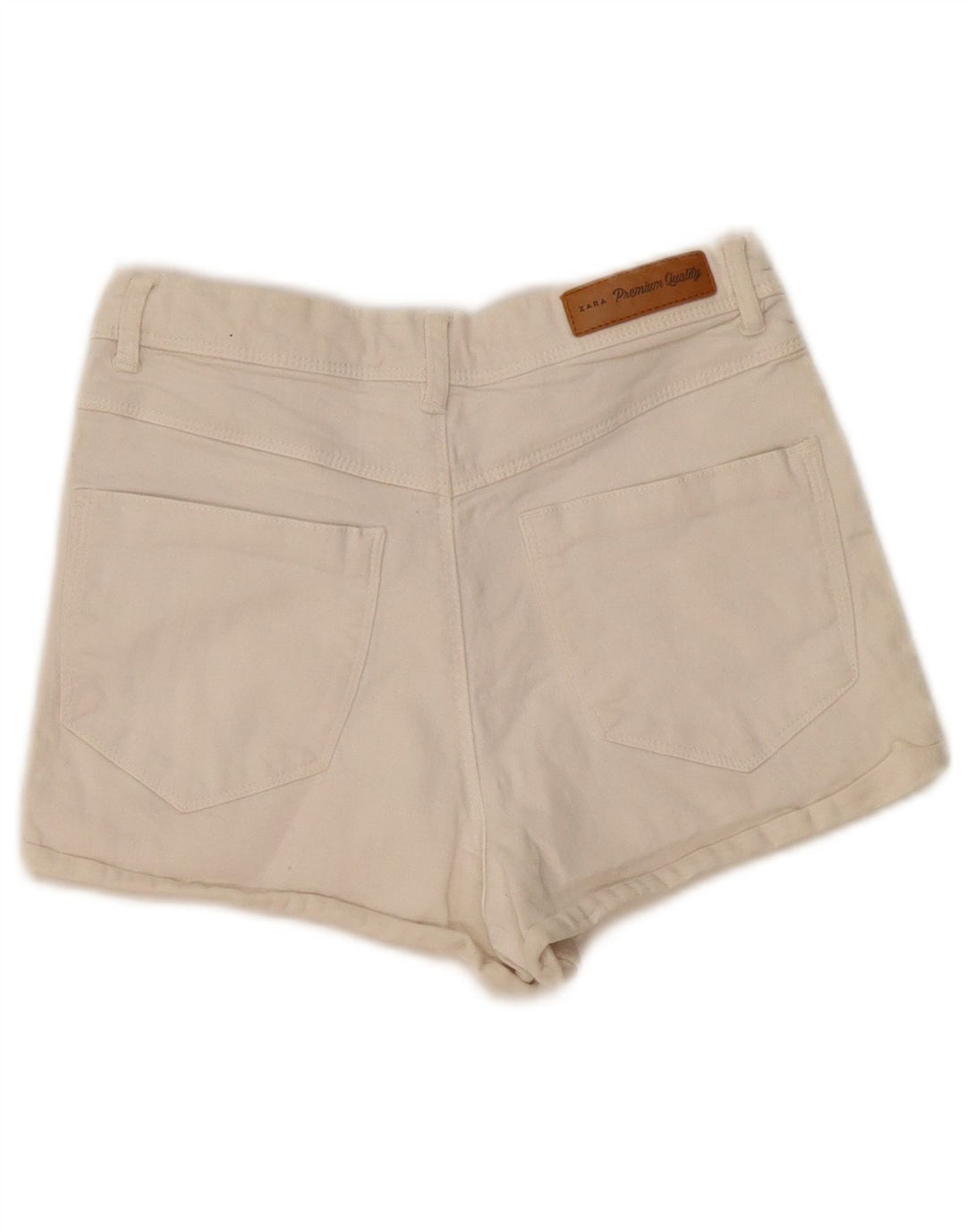 Shorts jeans feminino Zara EU 34 2XS W24 branco