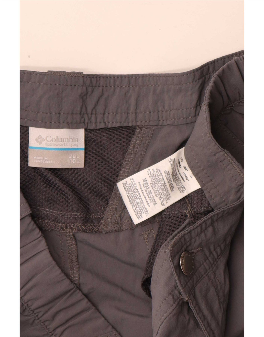 Columbia Mens Cargo Shorts W36 Grande Cinza Nylon
