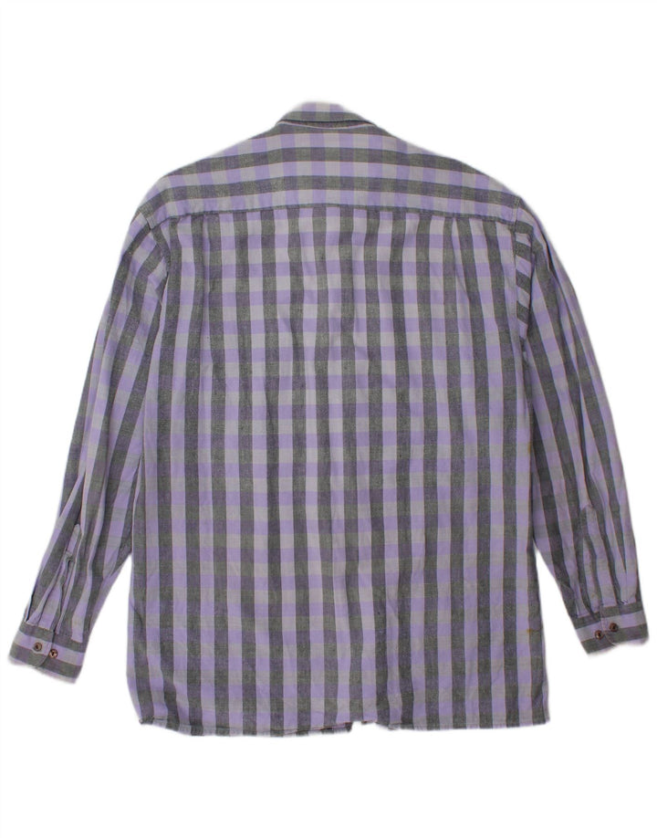 Camisa masculina VINTAGE xadrez roxo médio