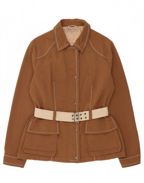 Jaqueta utilitária feminina Marlboro Classics UK 20 2XL marrom poliamida