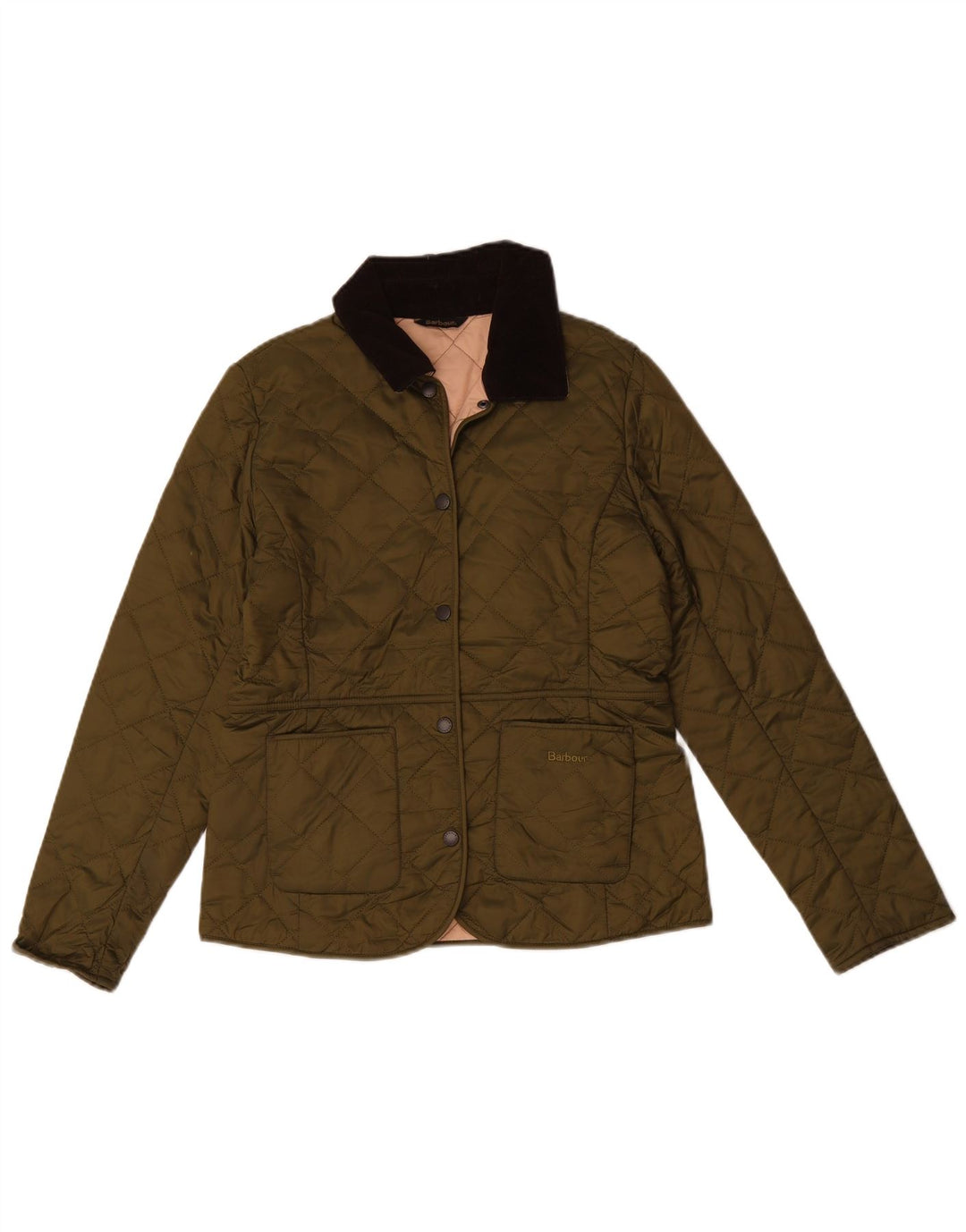 Jaqueta acolchoada feminina Barbour UK 10 pequena cáqui